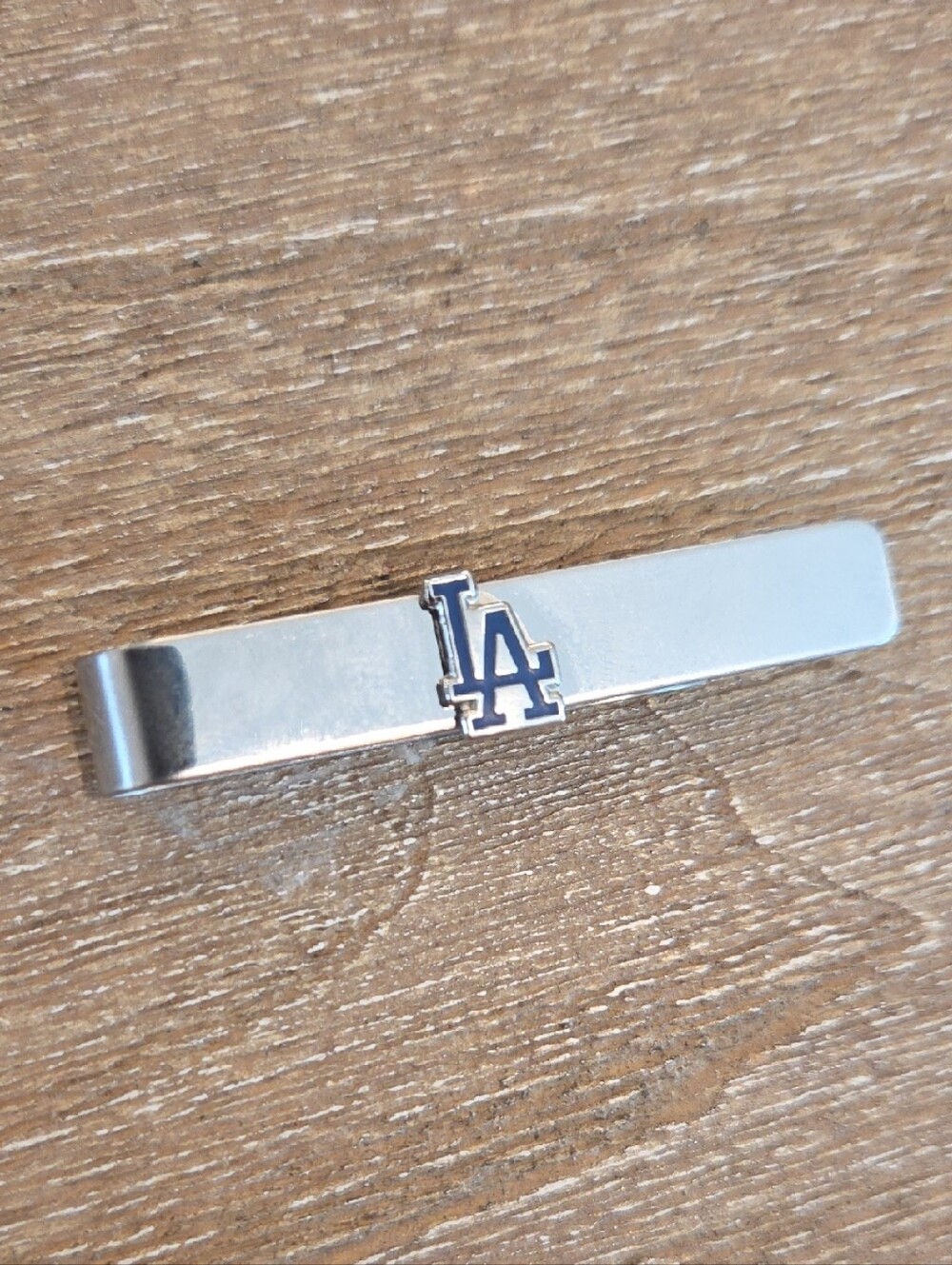 Los Angeles Dodgers Mens Silver Tie Clip with LAD Classic Logo 2.0"